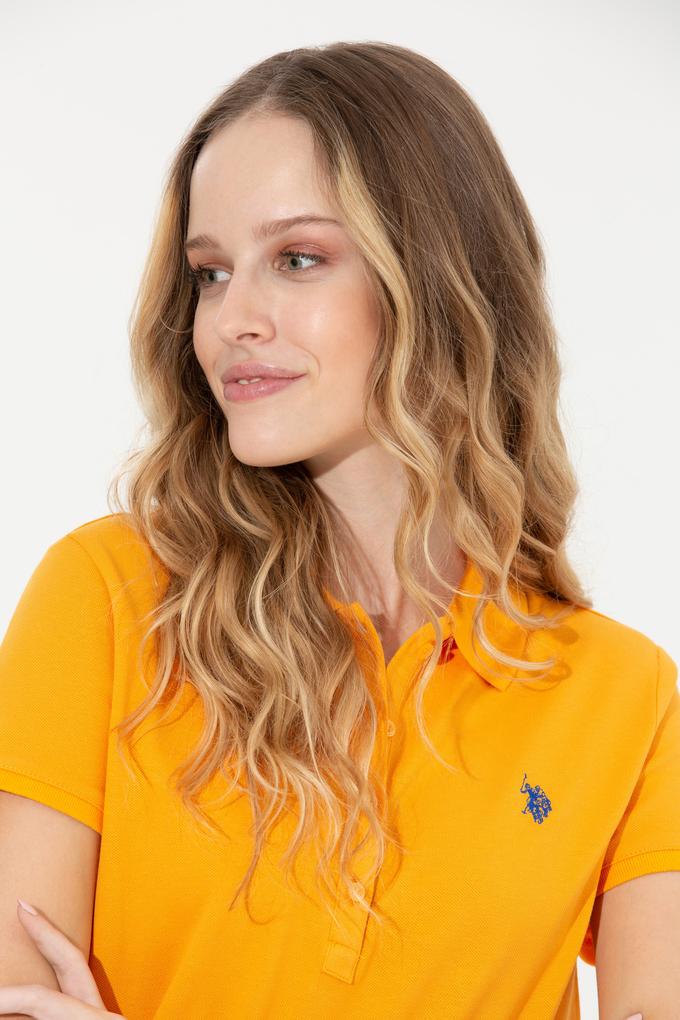 Kadın Sarı Basic Polo Yaka Tişört