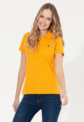 Kadın Sarı Basic Polo Yaka Tişört - 50246272174