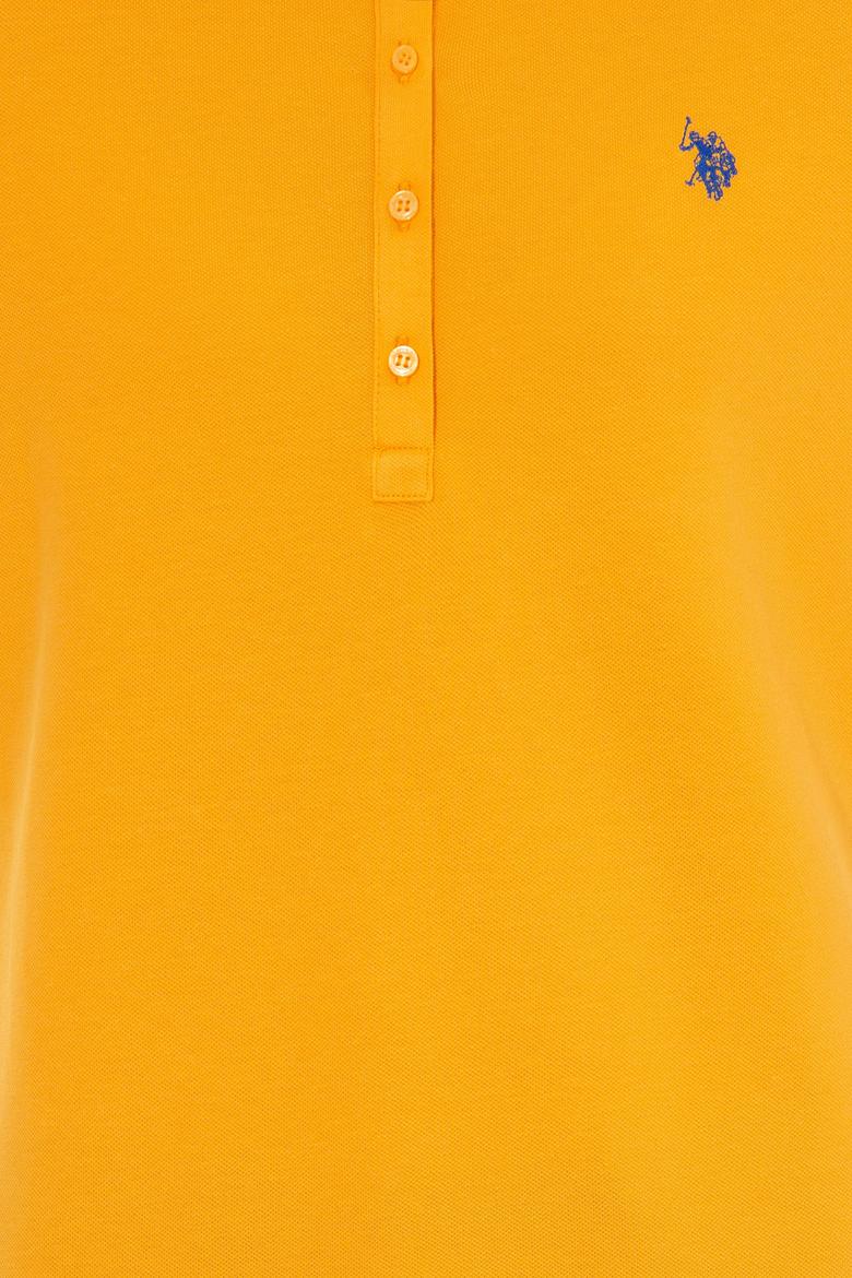 Kadın Sarı Basic Polo Yaka Tişört - 50246272174