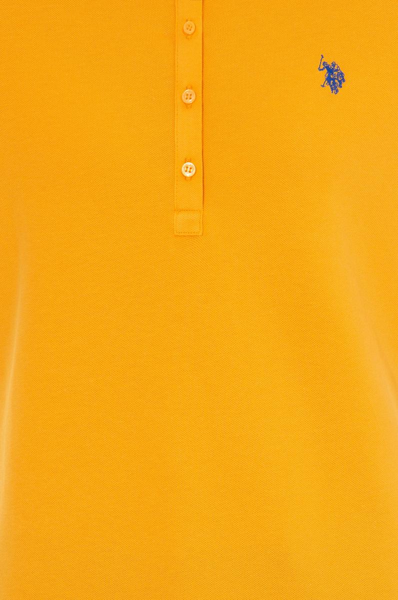 Kadın Sarı Basic Polo Yaka Tişört