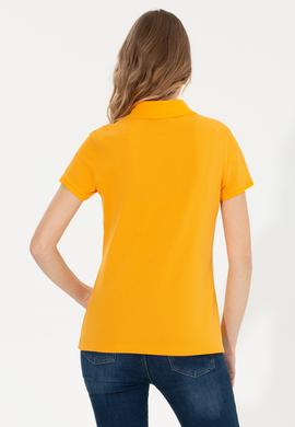 Kadın Sarı Basic Polo Yaka Tişört - 50246272174