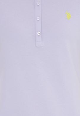 Kadın Lila Basic Polo Yaka Tişört - 50246272190