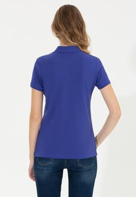 Kadın Mavi Basic Polo Yaka Tişört - 50246278103