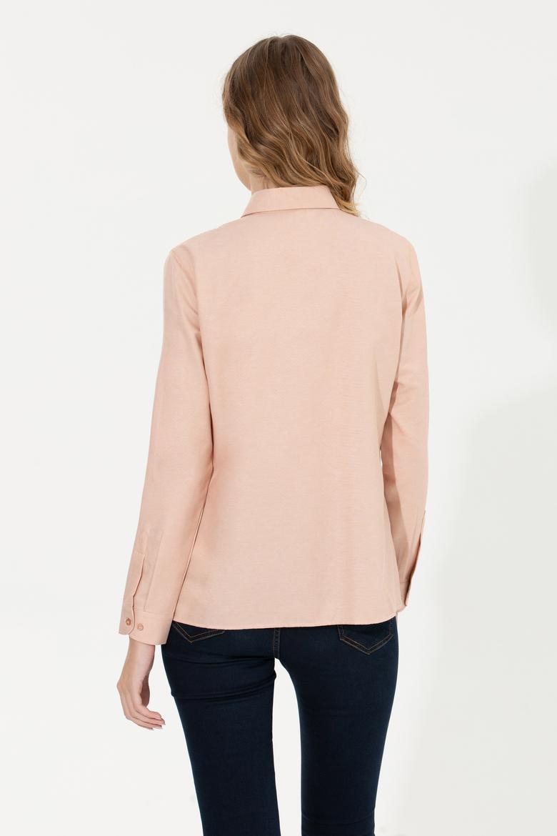 Kadın Pudra Uzun Kollu Basic Gömlek - 50256672051