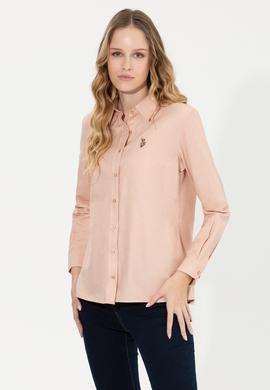 Kadın Pudra Uzun Kollu Basic Gömlek - 50256672051