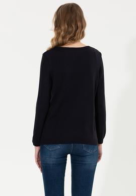 Kadın Lacivert Bisiklet Yaka Kazak - 50255255003