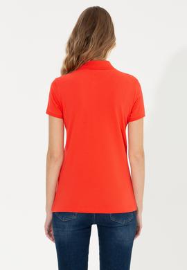 Kadın Kırmızı Basic Polo Yaka Tişört - 50246278110
