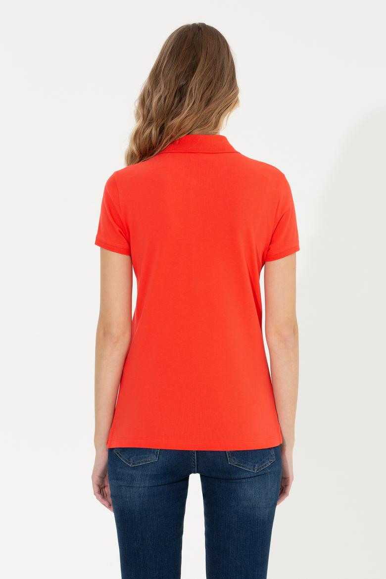 Kadın Kırmızı Basic Polo Yaka Tişört - 50246278110