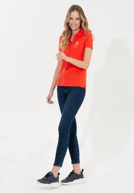 Kadın Kırmızı Basic Polo Yaka Tişört - 50246278110