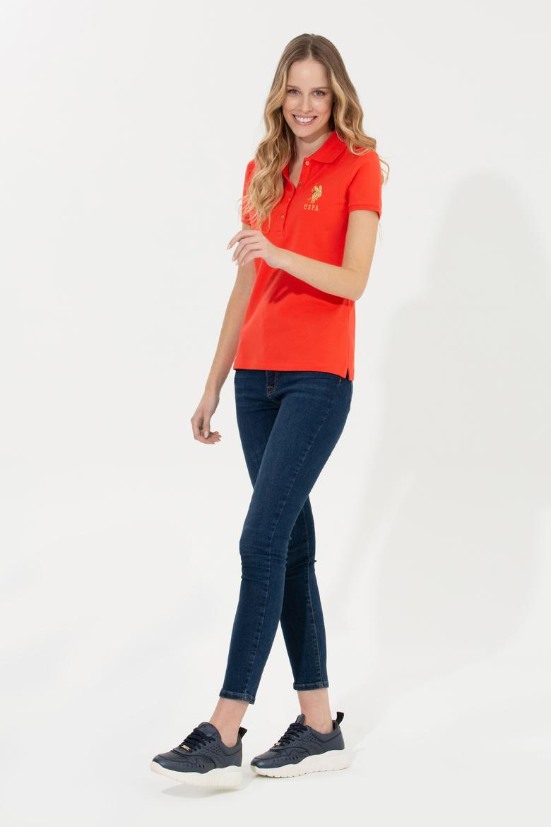 Kadın Kırmızı Basic Polo Yaka Tişört - 50246278110