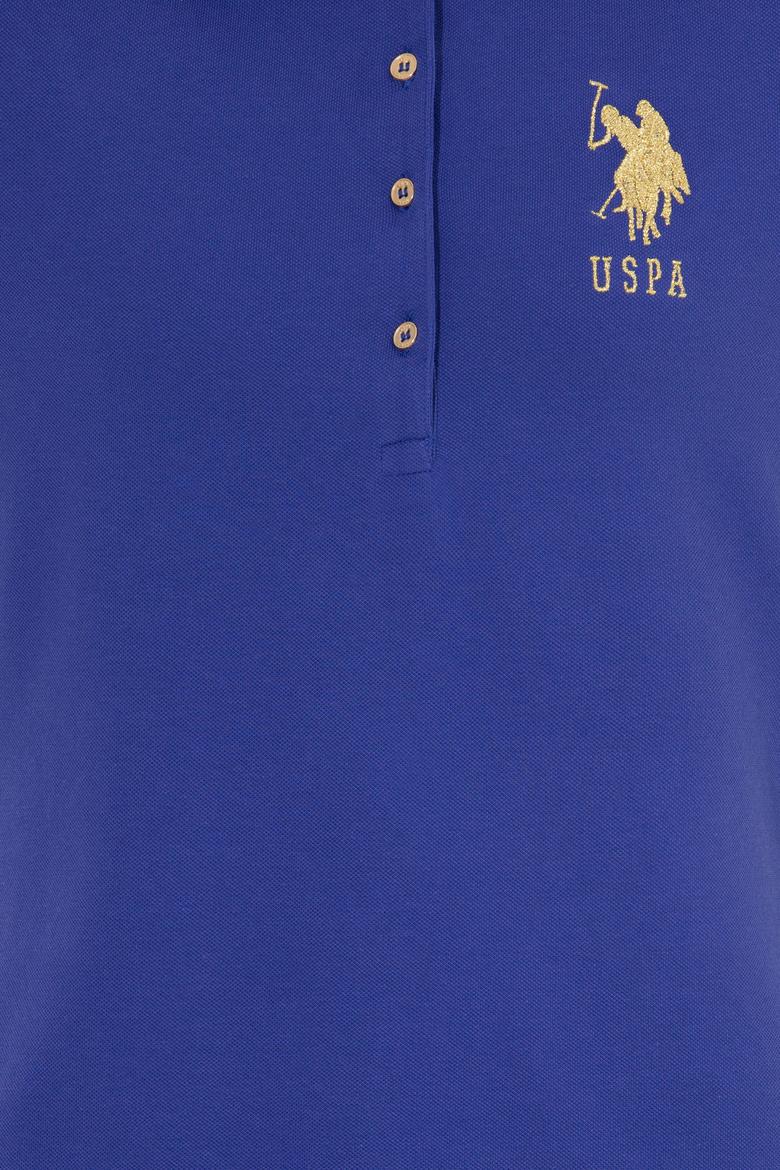 Kadın Mavi Basic Polo Yaka Tişört - 50246278103