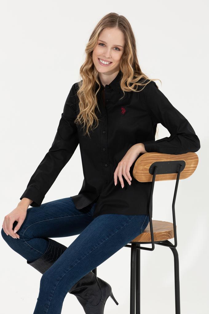 Kadın Siyah Uzun Kollu Basic Gömlek