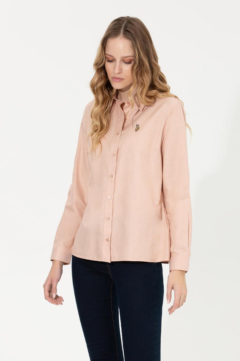 Kadın Pudra Uzun Kollu Basic Gömlek - 50256672051