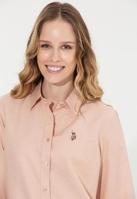 Kadın Pudra Uzun Kollu Basic Gömlek - 50256672051