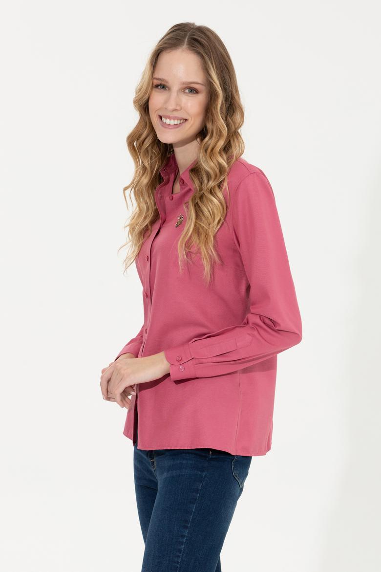 Kadın Pembe Uzun Kollu Basic Gömlek - 50256672091