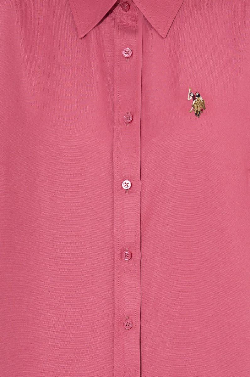 Kadın Pembe Uzun Kollu Basic Gömlek