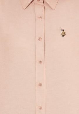 Kadın Pudra Uzun Kollu Basic Gömlek - 50256672051