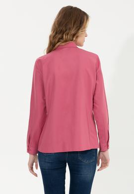 Kadın Pembe Uzun Kollu Basic Gömlek - 50256672091