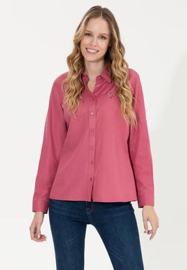 Kadın Pembe Uzun Kollu Basic Gömlek - 50256672091