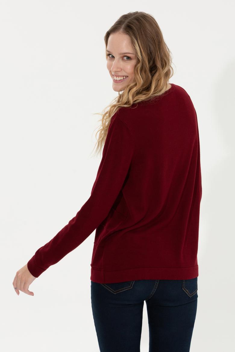 Kadın Bordo Kazak - 50255657008