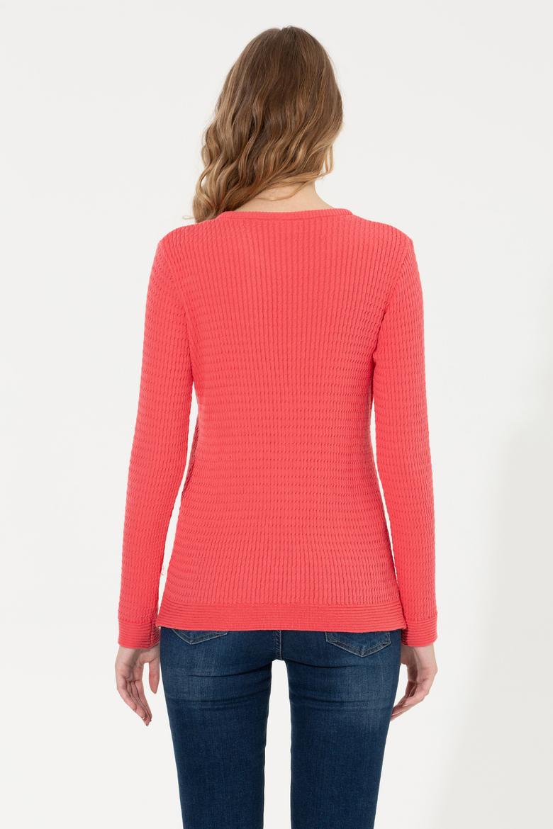 Kadın Nar Çiçeği Basic Kazak - 50255658036