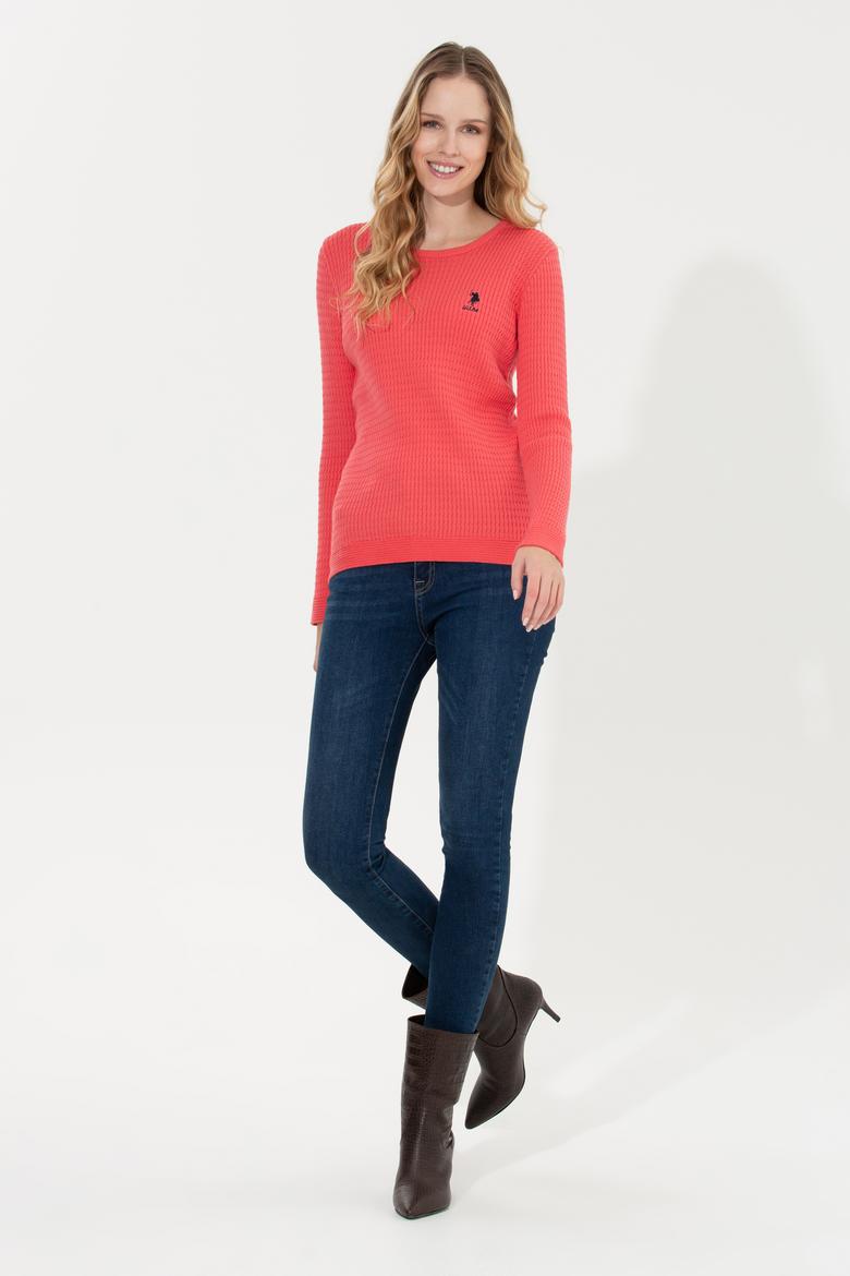 Kadın Nar Çiçeği Basic Kazak - 50255658036