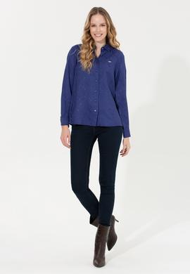 Kadın Mavi Uzun Kollu Gömlek - 50253323003
