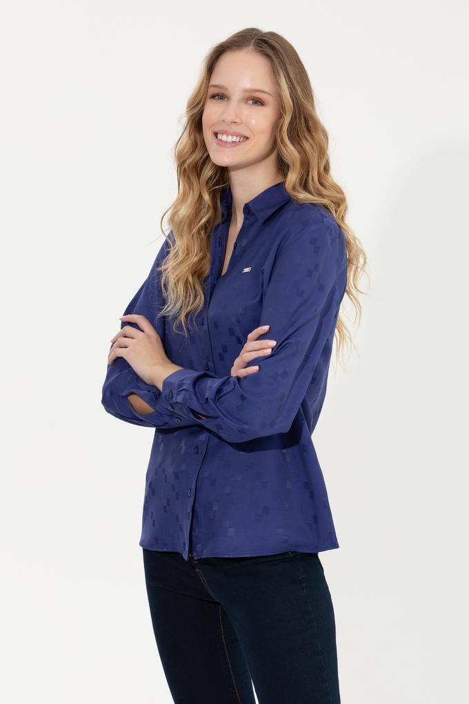 Kadın Mavi Uzun Kollu Gömlek
