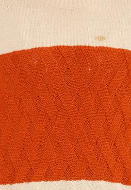 Kadın Krem Melanj Bisiklet Yaka Kazak - 50254223020