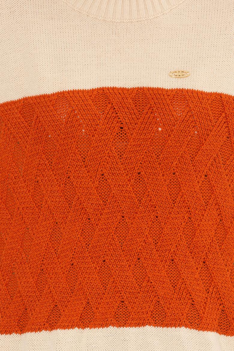 Kadın Krem Melanj Bisiklet Yaka Kazak - 50254223020