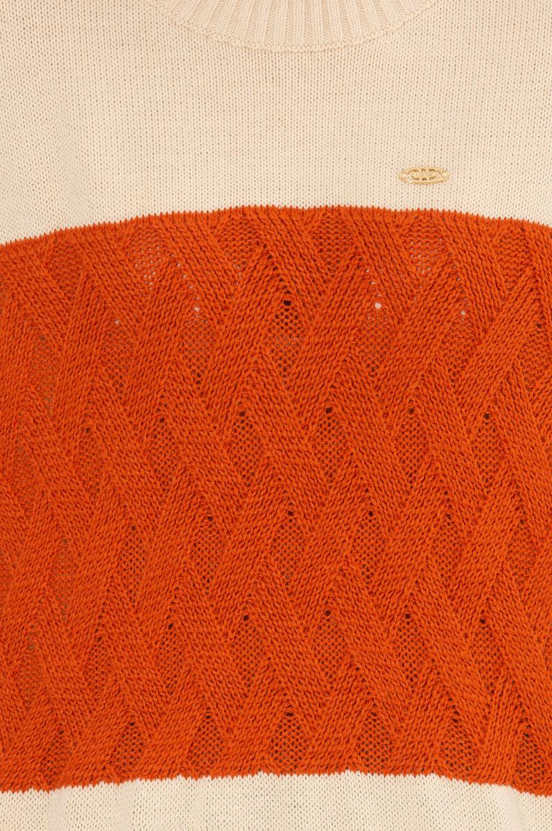 Kadın Krem Melanj Bisiklet Yaka Kazak