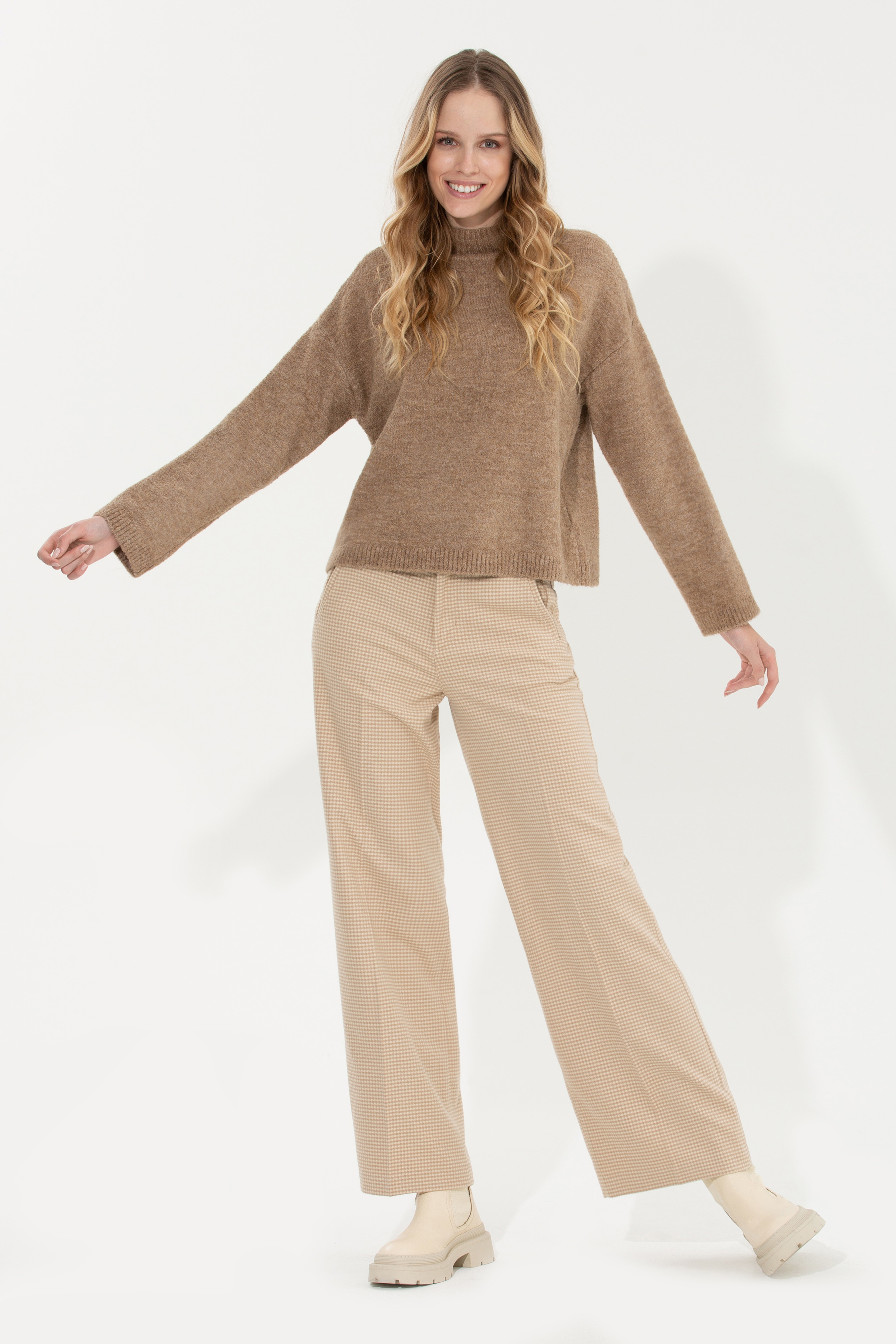 Kadın Camel Balıkçı Yaka Kazak - Image 2