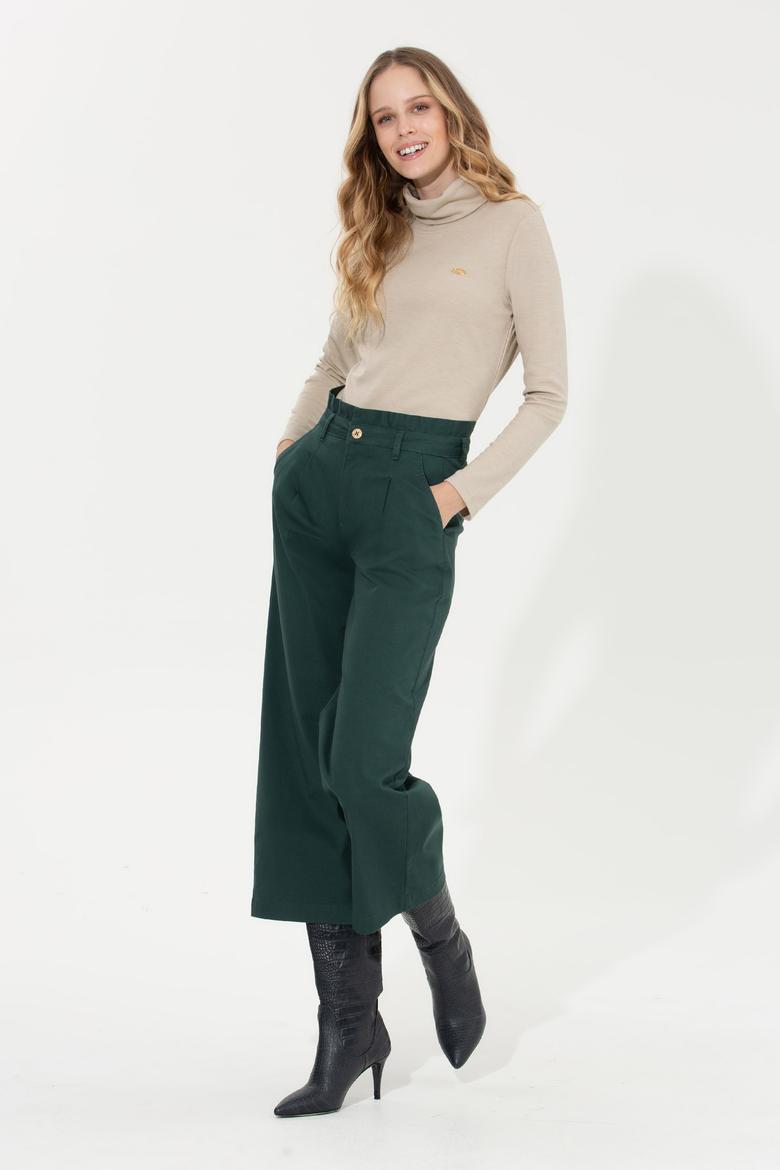 Kadın Koyu Yeşil Pantolon - 50256604015