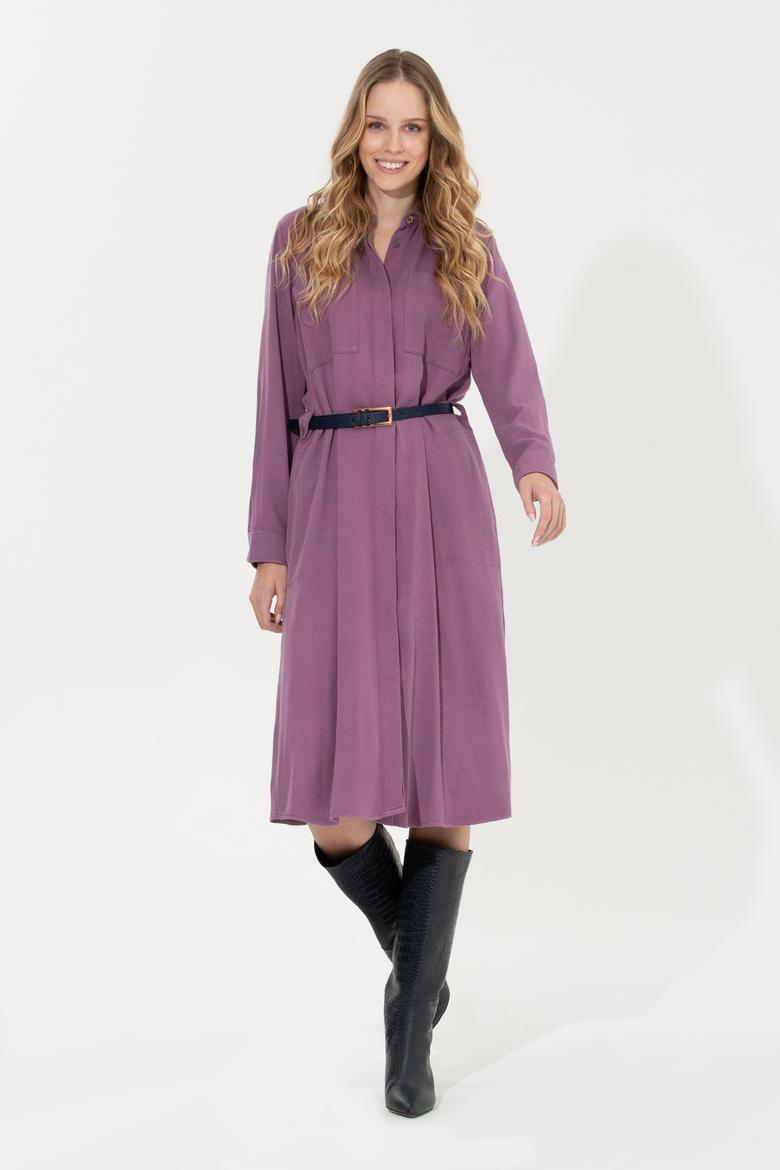 Kadın Menekşe Dokuma Elbise