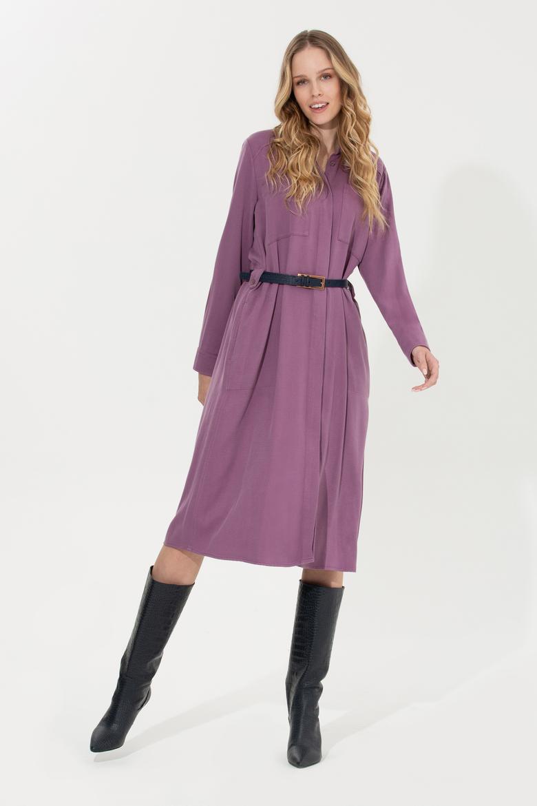 Kadın Menekşe Dokuma Elbise - 50253585004