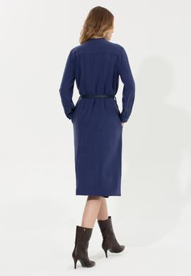 Kadın Mavi Dokuma Elbise - 50253585010