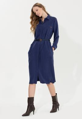 Kadın Mavi Dokuma Elbise - 50253585010