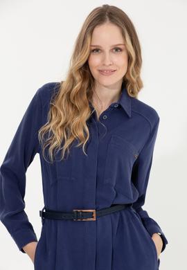 Kadın Mavi Dokuma Elbise - 50253585010