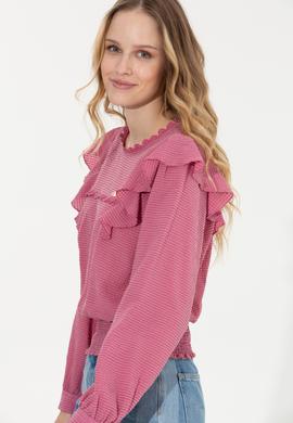 Kadın Pembe Uzun Kollu Gömlek - 50254894004