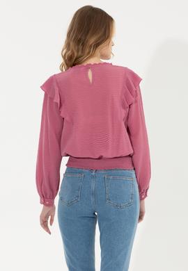 Kadın Pembe Uzun Kollu Gömlek - 50254894004