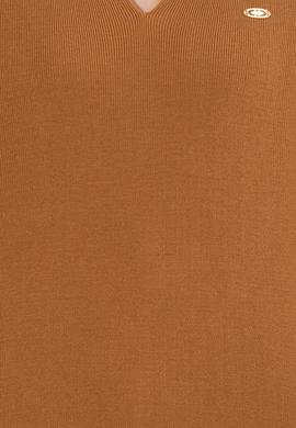 Kadın Camel Melanj V Yaka Kazak - 50259655007