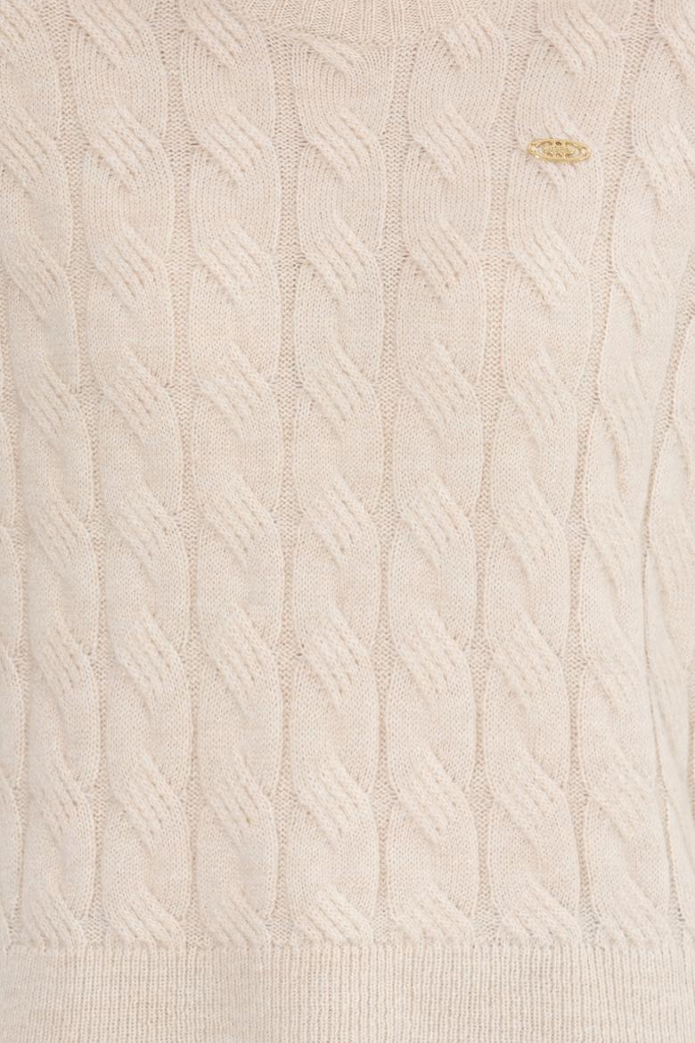 Kadın Krem Bisiklet Yaka Kazak - 50257802010