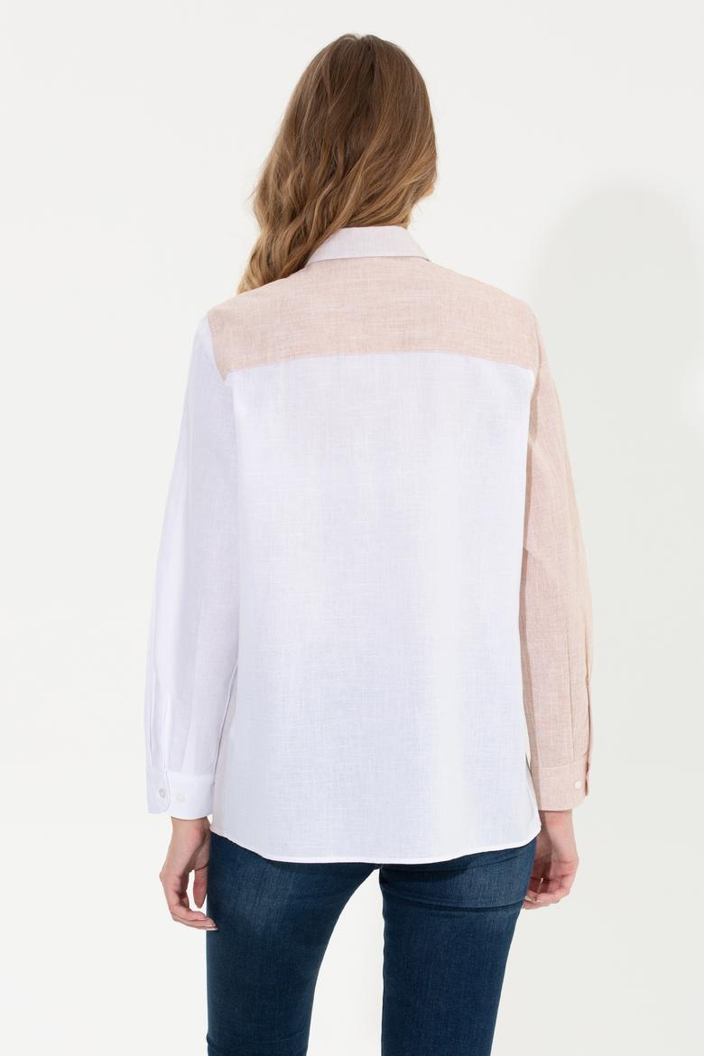 Kadın Turuncu Uzun Kollu Gömlek - 50251873008