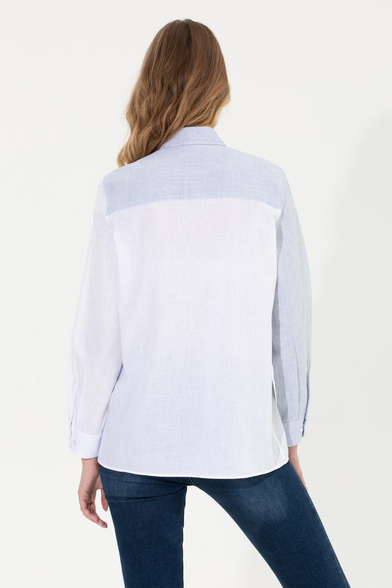 Kadın Açık Mavi Uzun Kollu Gömlek - 50251873015