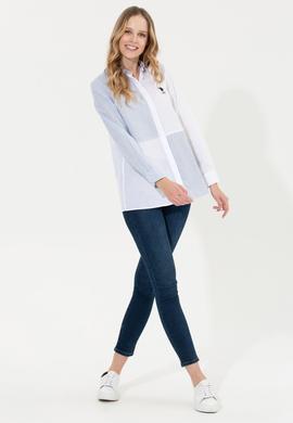 Kadın Açık Mavi Uzun Kollu Gömlek - 50251873015