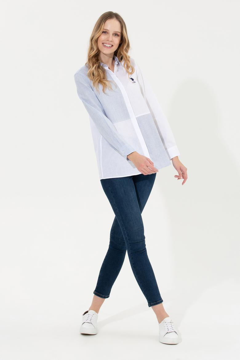 Kadın Açık Mavi Uzun Kollu Gömlek - 50251873015