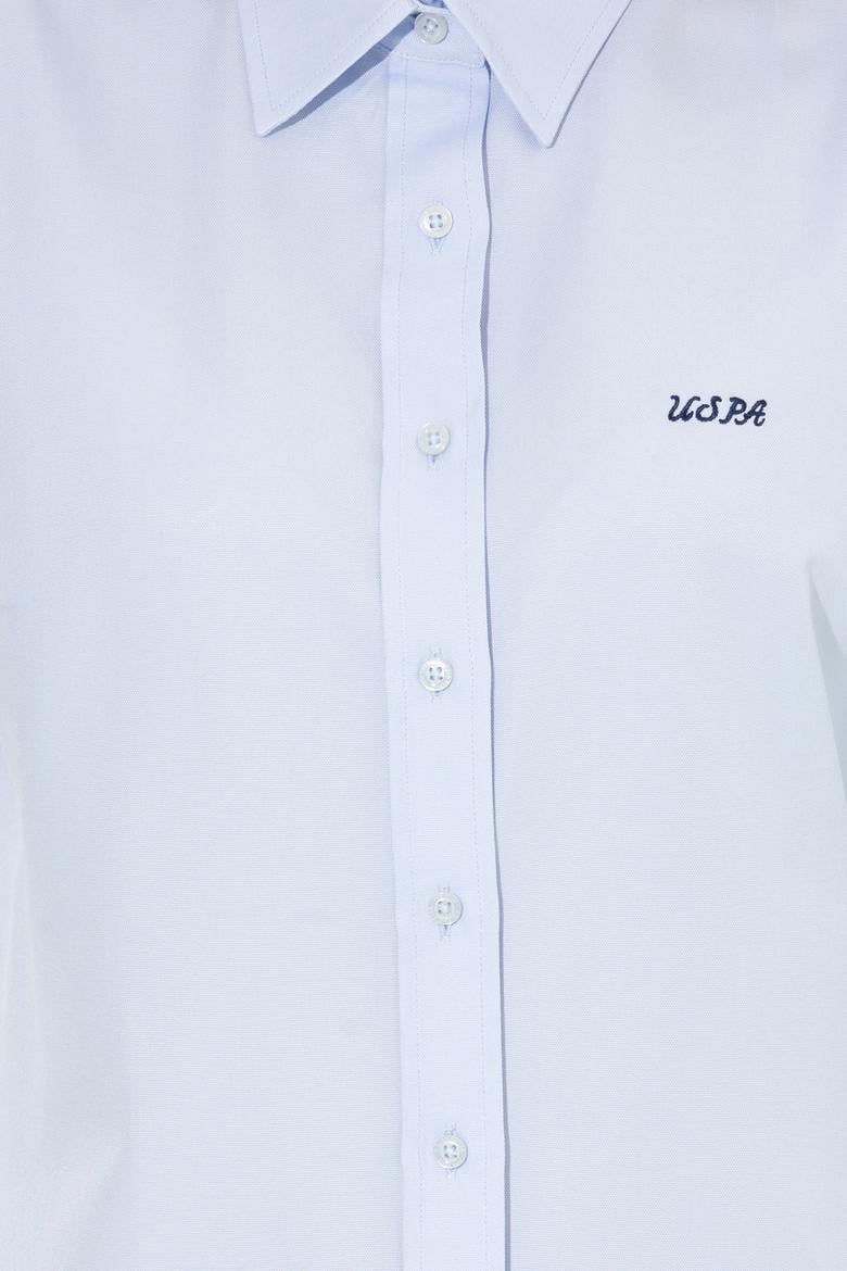 Kadın Açık Mavi Uzun Kollu Basic Gömlek - 50266458067