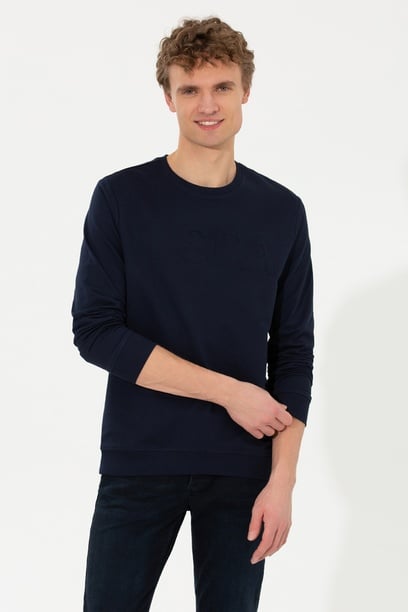 Erkek Lacivert Basic Sweatshirt