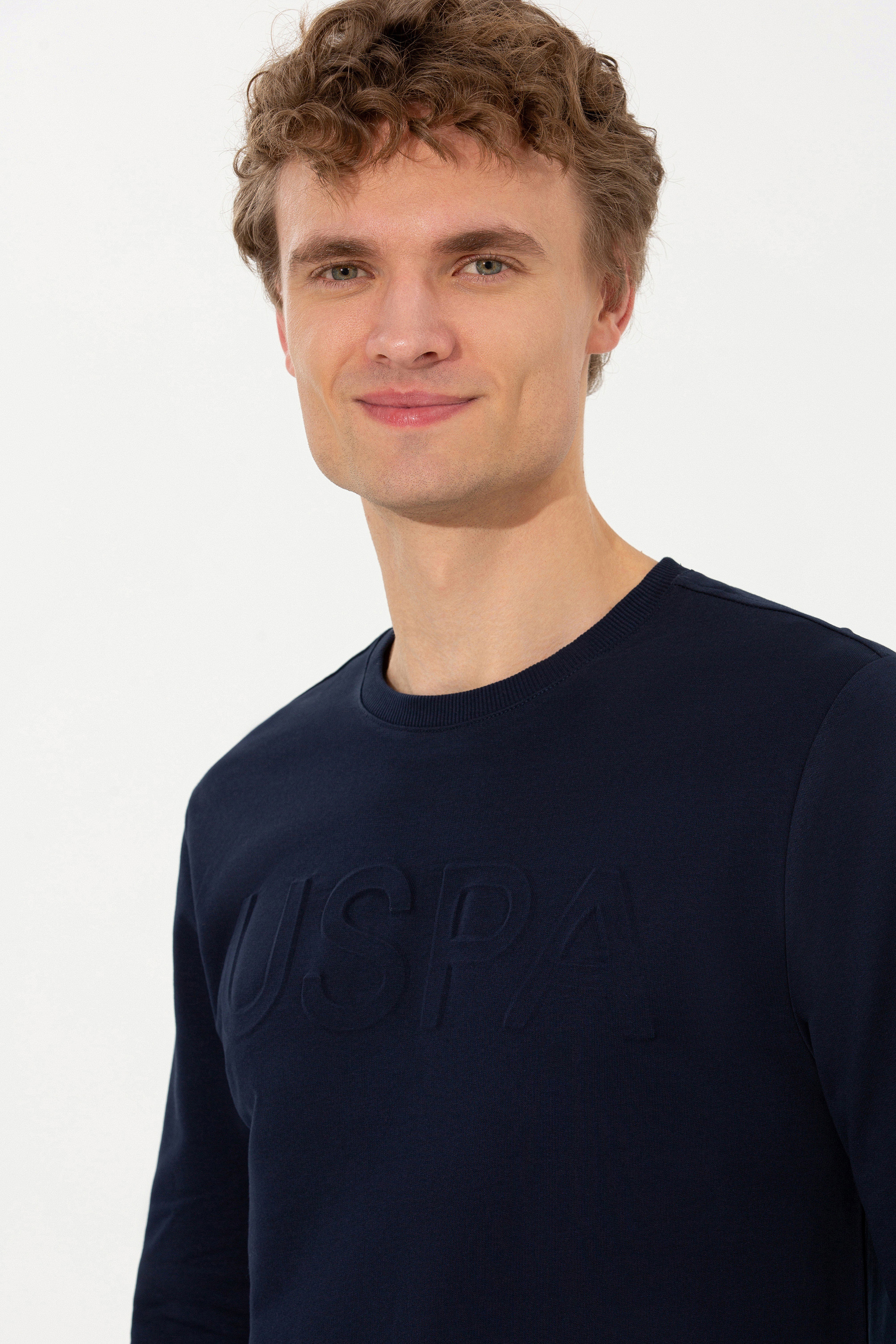 Erkek Lacivert Basic Sweatshirt - Image 1