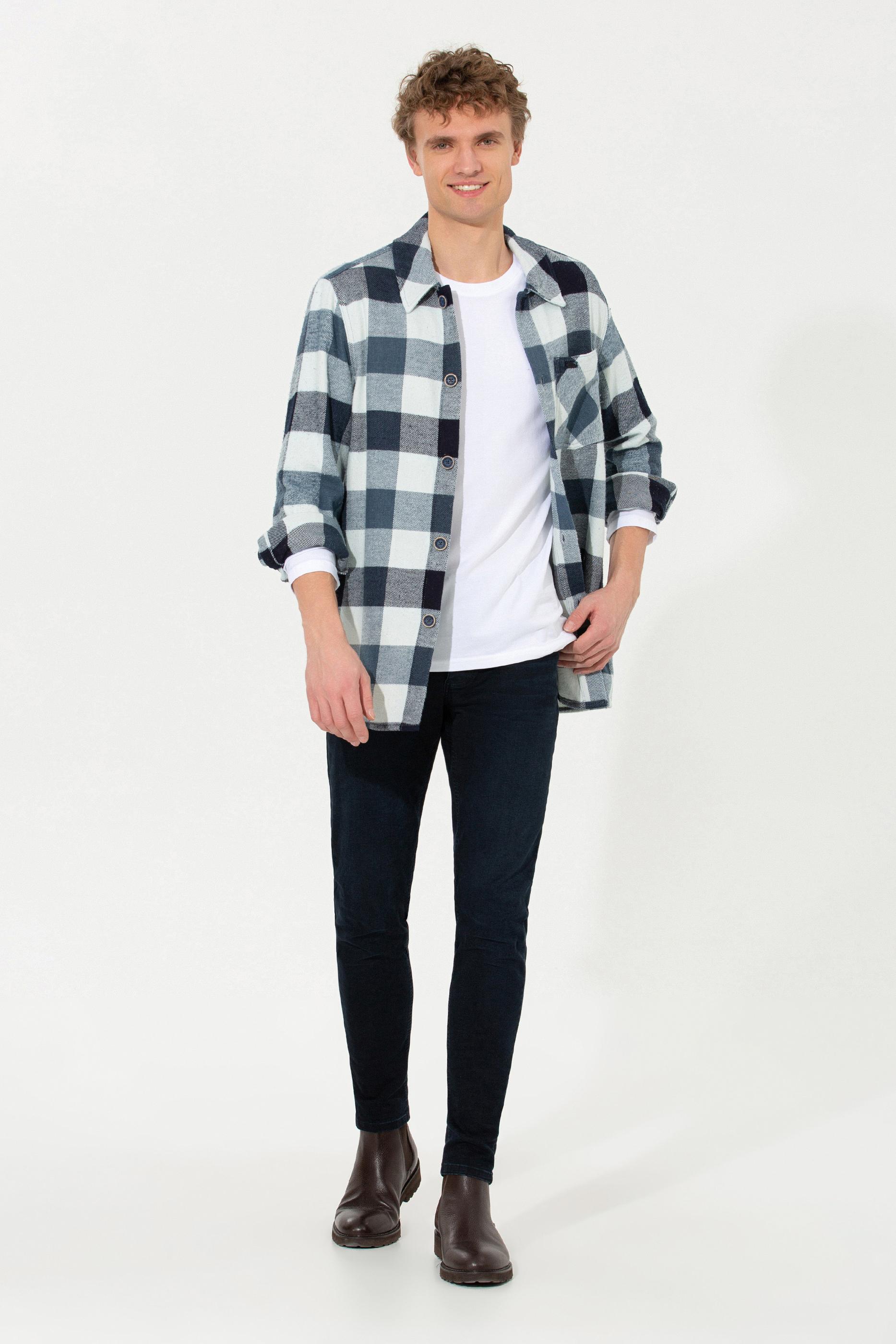 Erkek Mavi Jean Gömlek